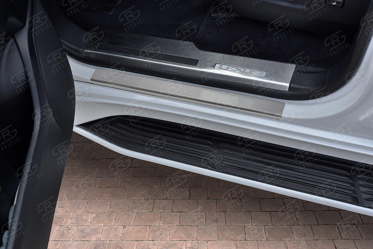 Накладки на пороги RUSSTAL (нерж., шлиф) LEXLX15-02 для LEXUS LX450d-LX570 (not F-Sport) 2015-