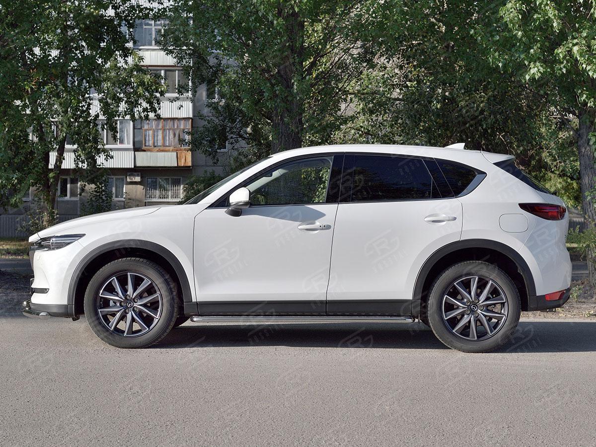 Пороги труба d42 с листом вариант 3 Mazda CX-5 2017, Русталь M5L-0027957, Slitkoff
