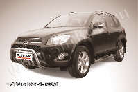 Кенгурятник d57 низкий c защитой картера Toyota Rav-4 L (2005-2010) Black Edition, Slitkoff, арт. TR409L-003BE