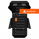 Защита  картера и КПП (3 части) Nissan Terrano I (WD21) 1986-1995 V-2,4; 2,7D; 3,0 , ALFeco, сталь 2мм, арт. ALF1562st