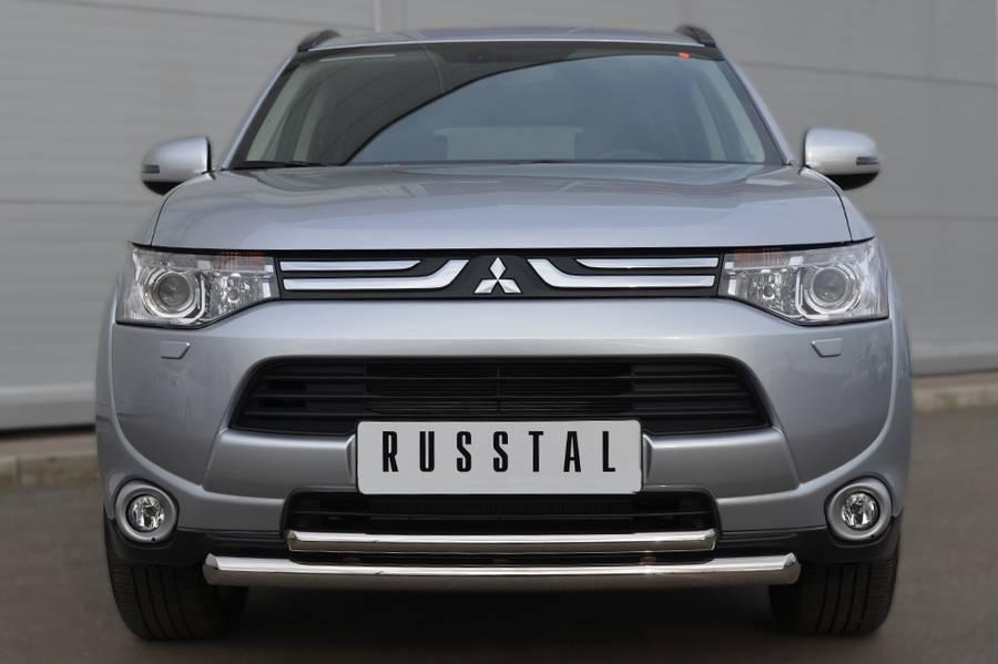 Защита переднего бампера d57/42 для Mitsubishi Outlander 2012, Slitkoff MRZ-001048
