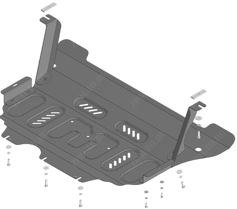 Защита стальная Мотодор (Двигатель, Коробка переключения передач), 2 мм,  Volkswagen Tiguan L Pro  2024- арт. 72709