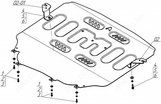 Защита АвтоСтандарт (Двигатель, Коробка переключения передач), 1,5 мм,  для Gac GS3  2024- арт. 57805