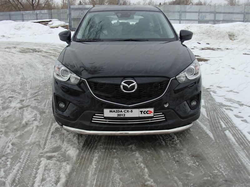 Защита передняя нижняя 60,3 мм для автомобиля Mazda CX-5 2012-2015, TCC Тюнинг MAZCX512-09