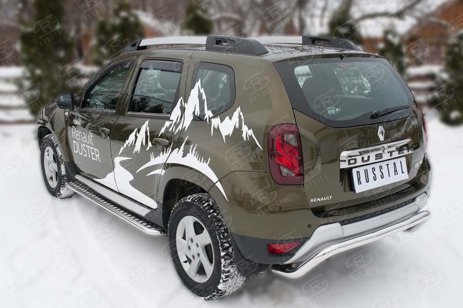 Защита заднего бампера d57 волна на Renault Duster 2015, Slitkoff RDZ-002188