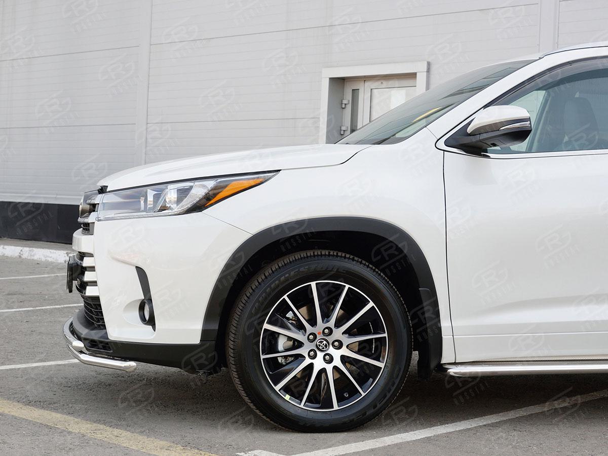 Защита переднего бампера d42/42 на Toyota Highlander 2016, Slitkoff THRZ-002614