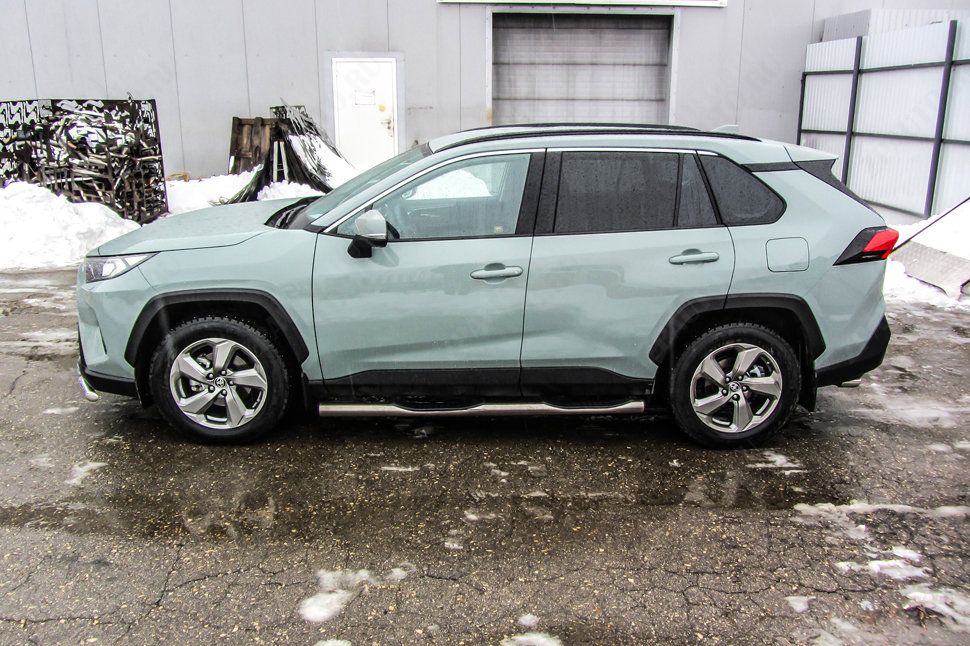 Защита порогов d76 с проступями Toyota Rav-4 (2018-2023) , Slitkoff, арт. TR419-003