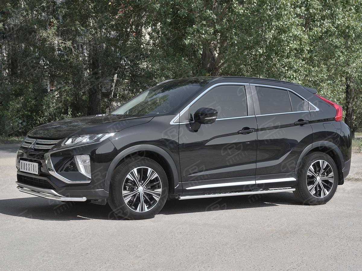 Защита переднего бампера d42 секции для автомобиля Mitsubishi ECLIPSE CROSS 2018, Slitkoff MEZ-003041