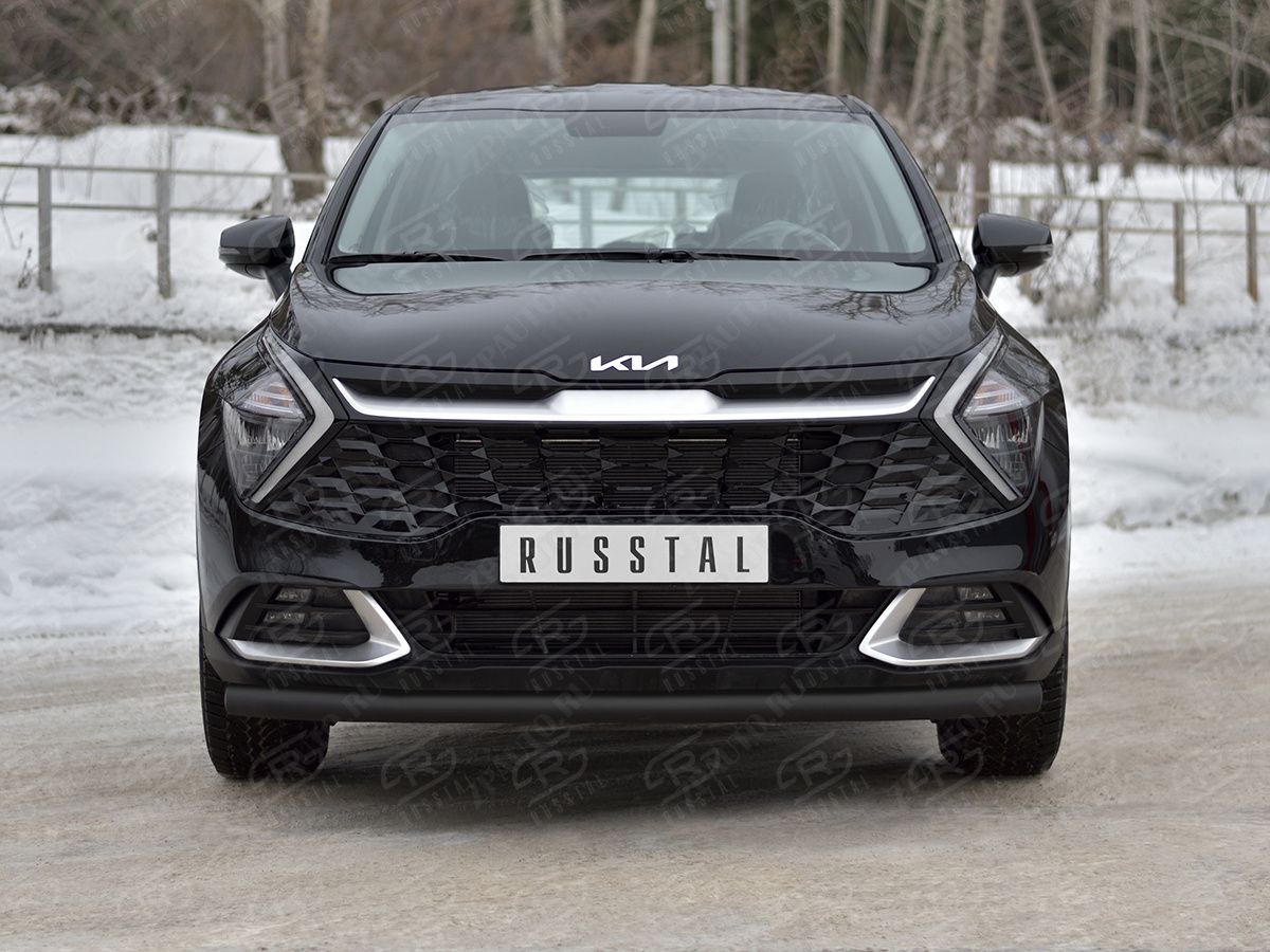 KIA SPORTAGE 2021- Защита переднего бампера d57 секции black (NOT STYLE AND X-LINE) KSZ-004027CH