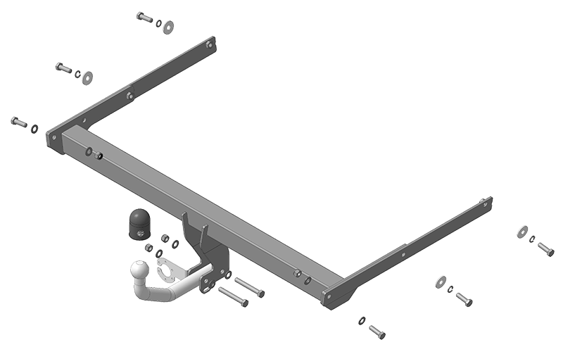 Фаркоп Ford Kuga 2013-2019, тип шара A, MOTODOR, арт. F102A