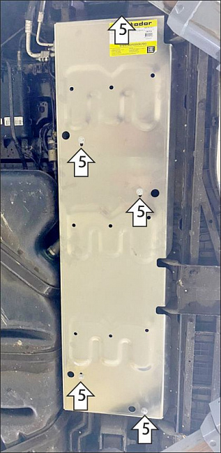 Защита алюминиевая Мотодор (Трубки кондиционера), 4 мм,  Ford Tourneo Custom  2023- арт. 340703