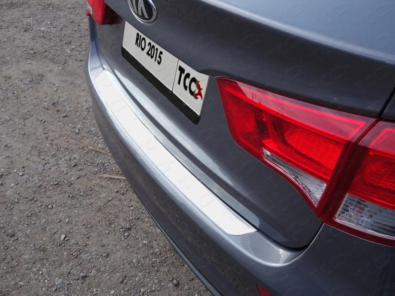 Накладка на задний бампер (лист зеркальный) для автомобиля Kia Rio 2015-2016 TCC Тюнинг арт. KIARIO15-07