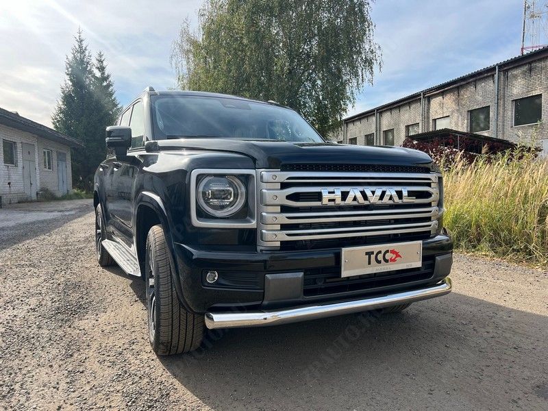 Защита передняя нижняя 76,1 мм Haval H9 2.0 (бенз) 2024 арт. HAVH924-02