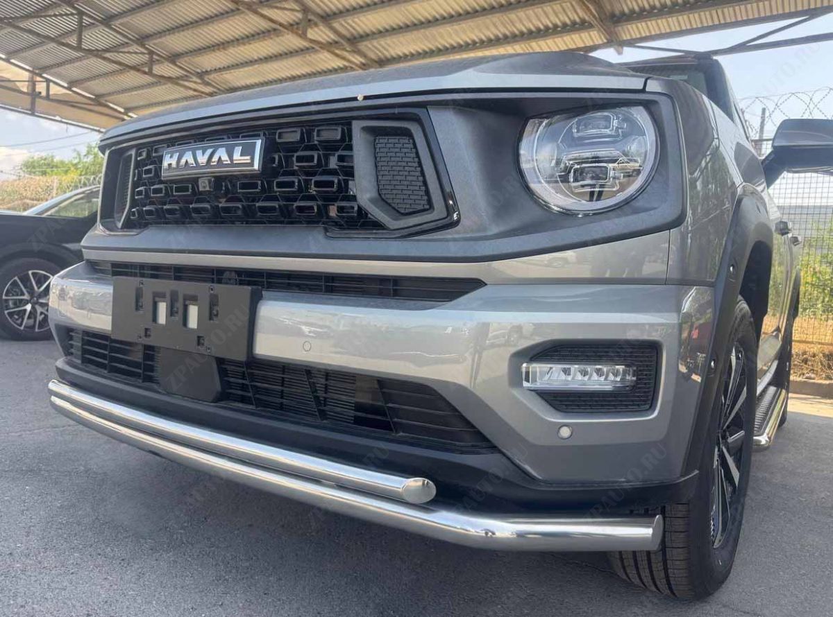 Защита переднего бампера двойная для автомобиля Haval H7 2025 арт. HVH7.25.03