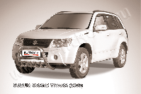 Кенгурятник d76 низкий с защитой картера Suzuki Grand Vitara (2008-2012) Black Edition, Slitkoff, арт. SGV08001BE