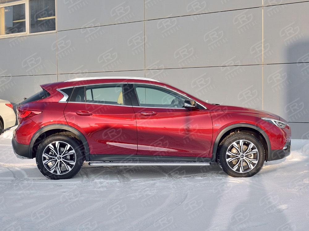 Пороги труба d42 с листом вариант 2 Infiniti QX30 2016, Slitkoff IQX3L-0025022