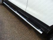 Пороги овальные с накладкой 120х60 мм для автомобиля Nissan Qashqai 2014-, TCC Тюнинг NISQASH14-06