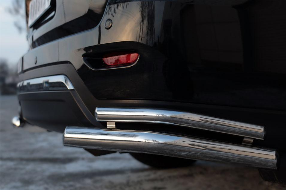 Защита заднего бампера уголки d57/42 для Nissan Pathfinder 2014, Slitkoff NPZ-002029