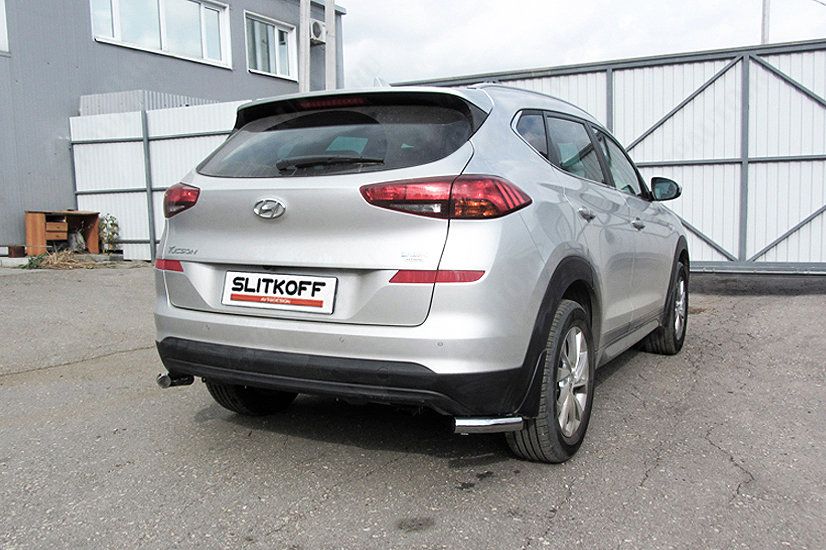 Уголки d57 Hyundai Tucson (2018-2021) Black Edition, Slitkoff, арт. HT18009BE