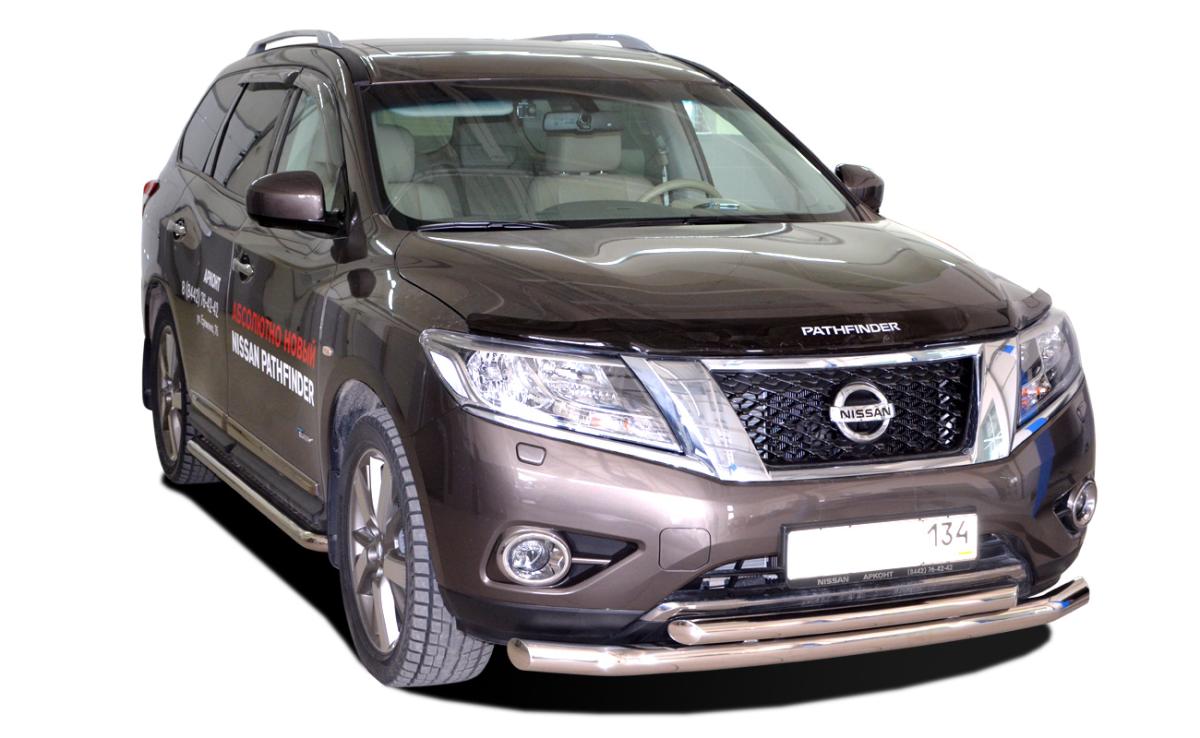 Защита переднего бампера двойная для автомобиля NISSAN Pathfinder 2015. NPF.15.03, Россия