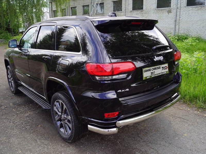 Защита задняя (овальная длинная) 75х42 мм для автомобиля Jeep Grand Cherokee 2017-, TCC Тюнинг GRCHER17-27