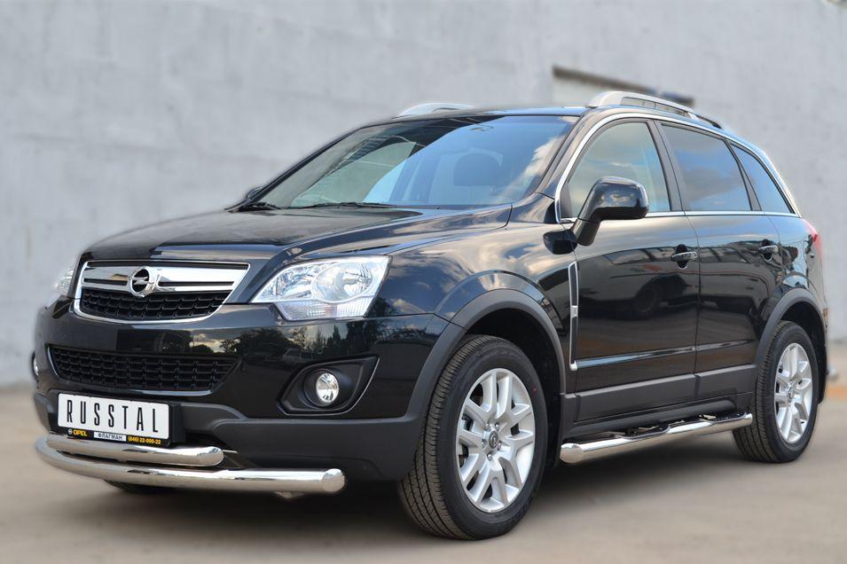 Защита переднего бампера d76/57 для Opel Antara 2012, Slitkoff OAZ-001367