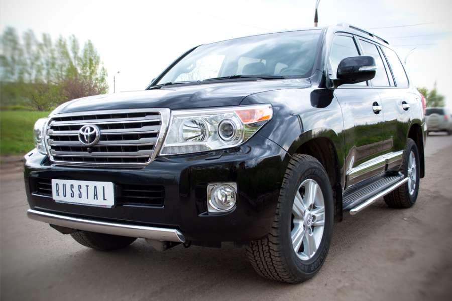 Защита переднего бампера d75x42 овал для Toyota Land Cruiser 200 2012, Slitkoff TLCZ-000512