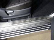 Накладки на пластиковые пороги (лист шлифованный надпись Jimny) 2шт для автомобиля Suzuki Jimny 2012-