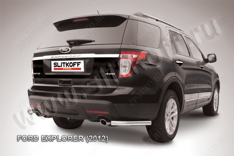 Уголки d57 Ford Explorer (2010-2015) Black Edition, Slitkoff, арт. FEX011BE