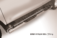Защита порогов d76 с проступями Nissan Qashqai (2013-2019) Black Edition, Slitkoff, арт. NIQ14-004BE