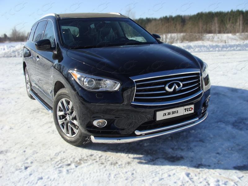 Защита передняя нижняя 76,1/50,8 мм для автомобиля Infiniti QX 60 (JX35) 2013-2016, TCC Тюнинг INFJX3513-03