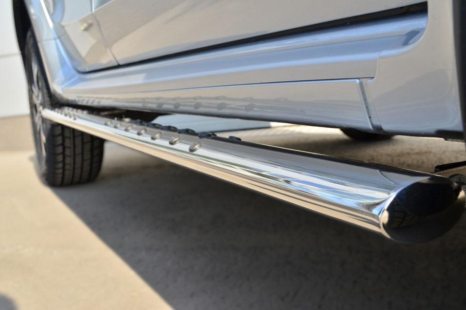 Пороги труба d75х42 овал с проступью для Nissan Terrano 2014, Slitkoff NTRO-001793