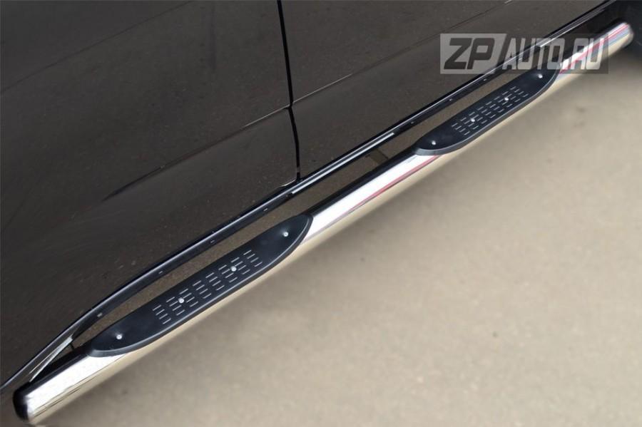 Пороги труба d76 с накладками вариант 3 для Chevrolet TrailBlazer 2013, Slitkoff CTRT-0015103