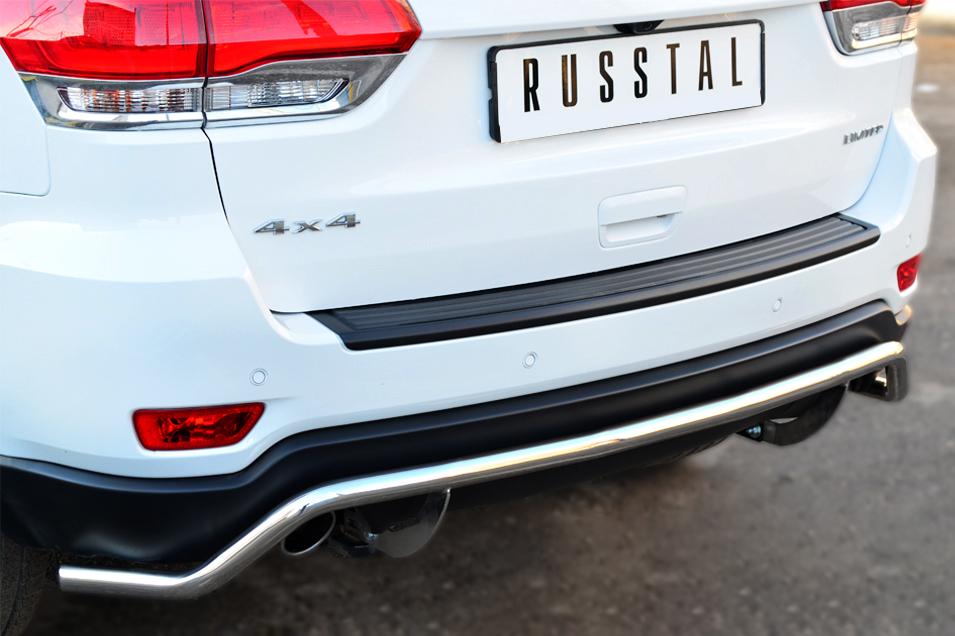 Защита заднего бампера d42 волна для Jeep Grand Cherokee 2013 WK2 компл. Overland, Slitkoff JCOZ-002030