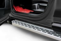 Пороги алюминиевые "Premium Silver" 1600 серебристые Ford EcoSport (2017-2022) , Slitkoff, арт. AL-FES1710