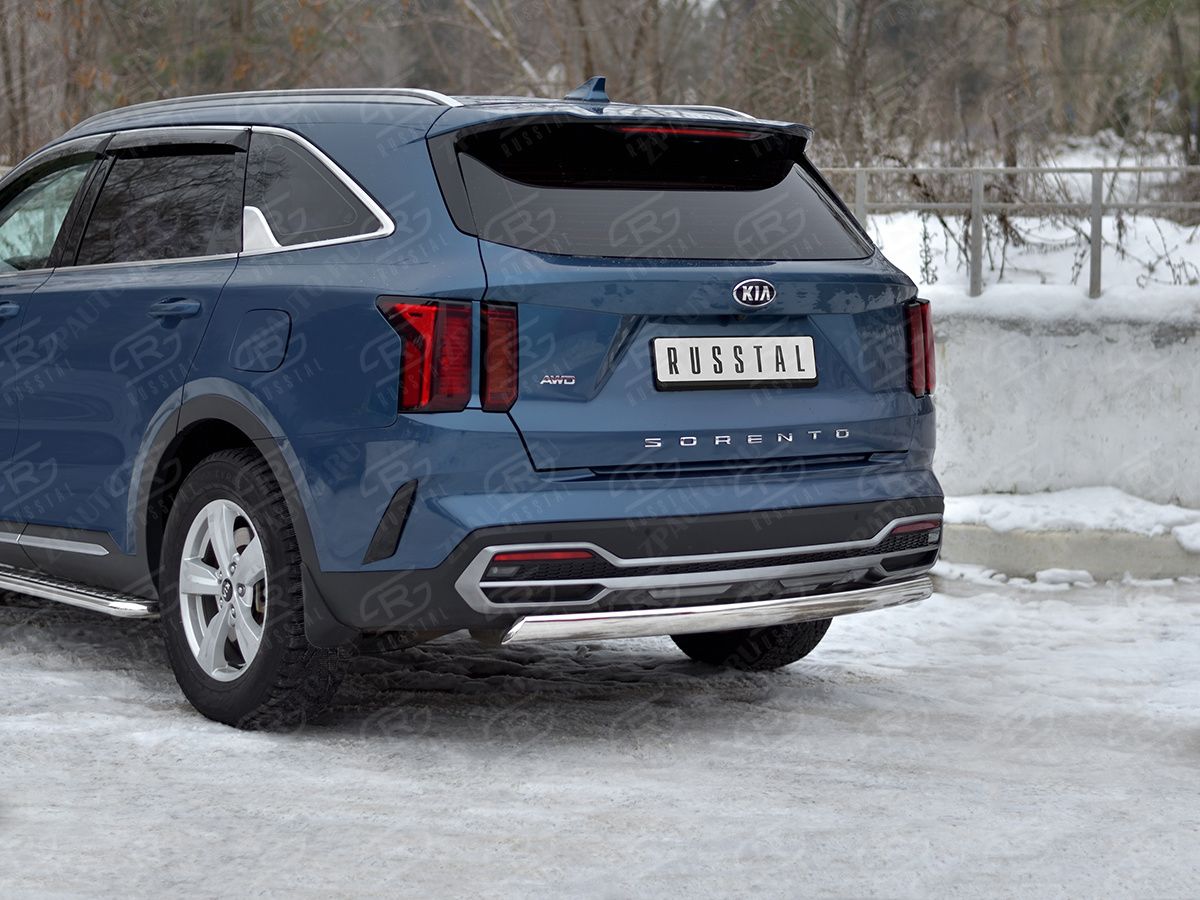 KIA SORENTO 2020- Защита заднего бампера 75х42 дуга KSORZ-004020