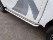 Пороги с площадкой 60,3 мм для автомобиля Toyota Hilux 2015-, TCC Тюнинг TOYHILUX15-09