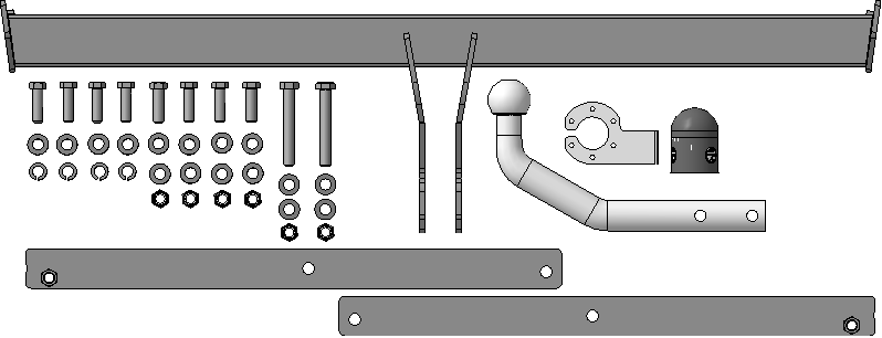 Фаркоп Ford Kuga 2013-2019, тип шара A, MOTODOR, арт. F102A