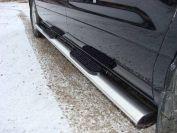Пороги овальные с накладкой 120x60 мм для автомобиля Hyundai H-1 2013-2018, TCC Тюнинг HYUNH113-03