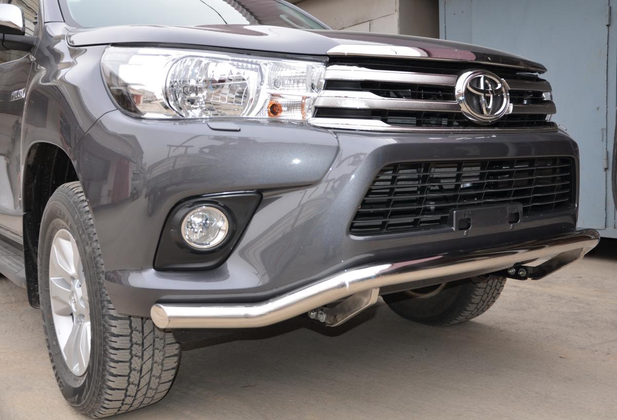 Защита переднего бампера волна для автомобиля TOYOTA Hilux 2015 арт. THL.15.07-1