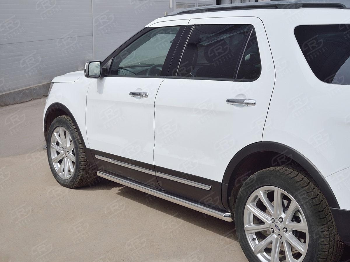 Пороги труба d57 вариант 1 для Ford Explorer 2015, Slitkoff FET-0026641
