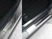 Накладки на пороги (лист зеркальный) 1мм для автомобиля Lexus NX 300h 2014-2017 (кроме F-Sport)
