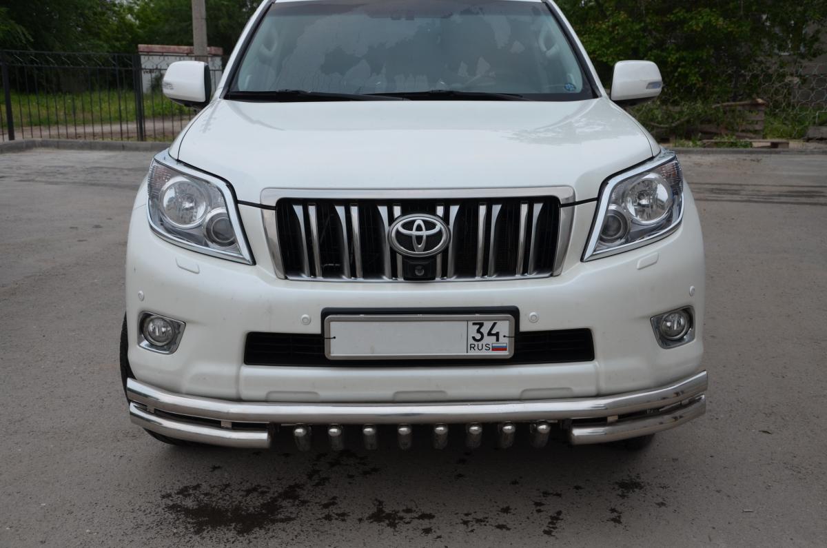 Защита переднего бампера тройная с защитой акула d60/53/42 для Toyota Land Cruiser Prado 150, TLCP150.10.06, Россия