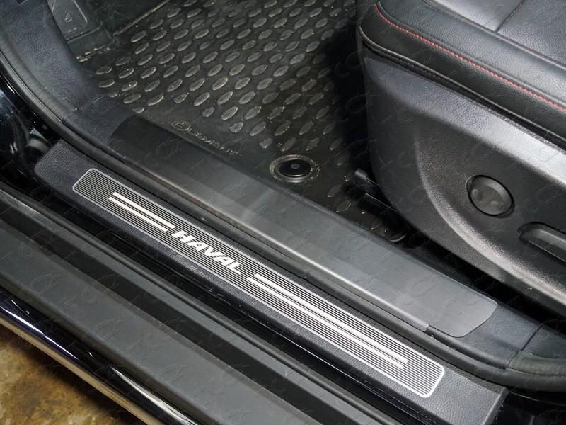 Накладки на пластиковые пороги (лист шлифованный) 2шт для автомобиля Haval H6 2015- TCC Тюнинг арт. HAVH615-23