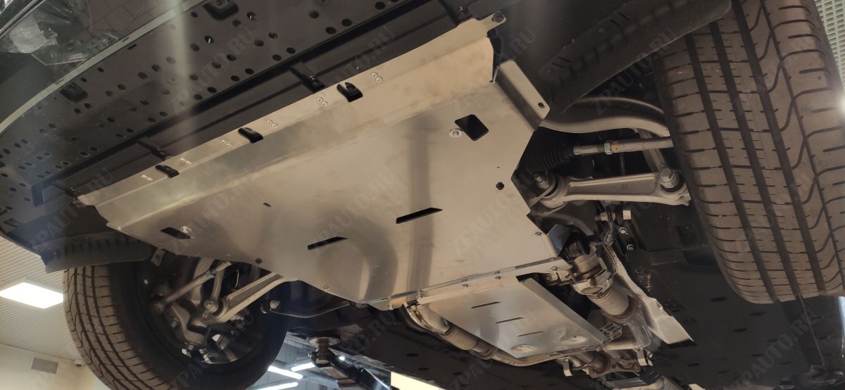 56.06ABC Защита картера двигателя и КПП HONGQI H9 (2020-) из 2-х частей (Алюминий 4 мм)