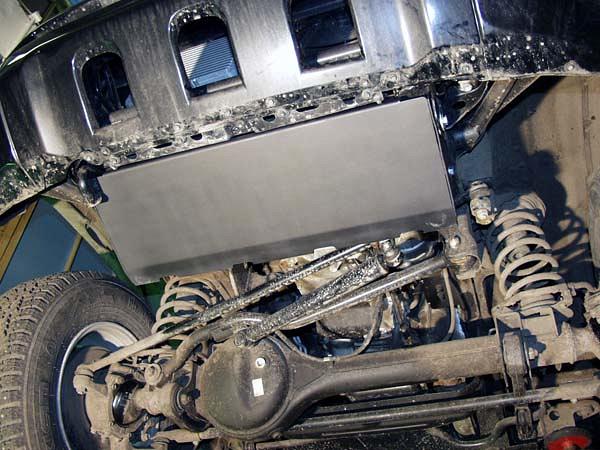 Защита рулевых тяг для NISSAN Patrol с отверстием буксир. крюка 2000 - 2010, V-3,0D; 4,8, Sheriff, сталь 2,5 мм, арт. 15.1125