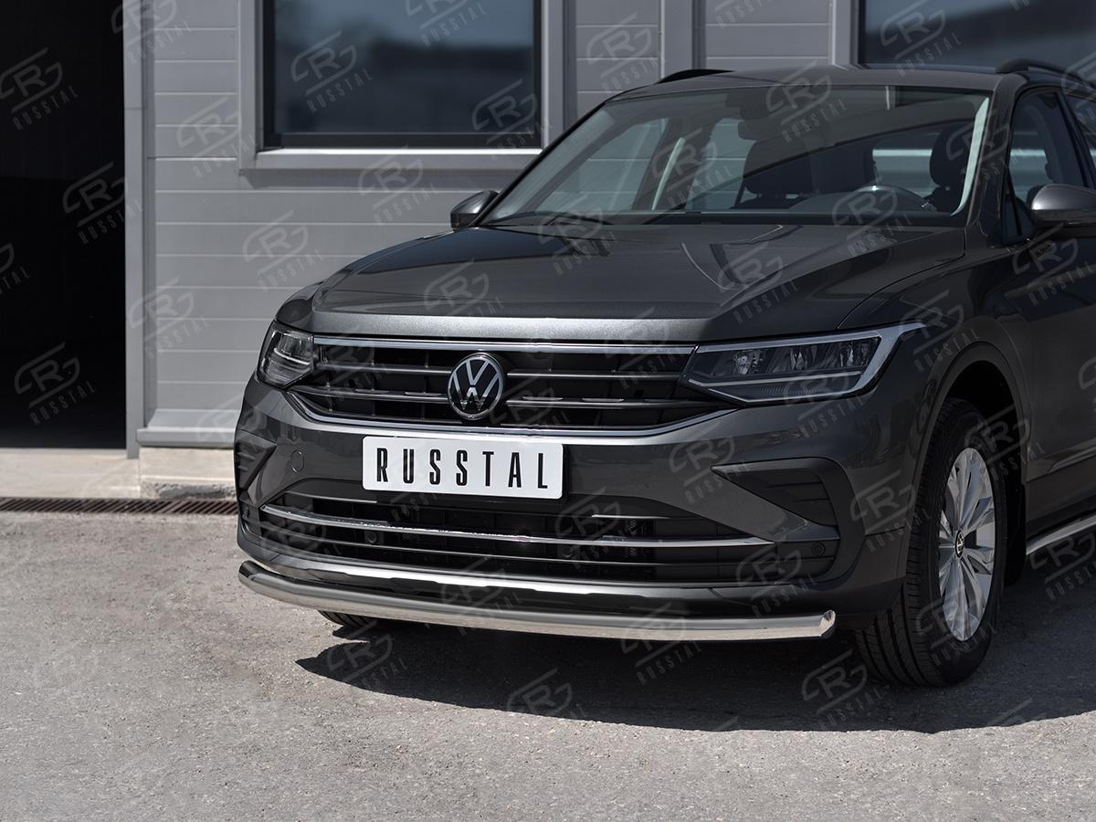 VOLKSWAGEN TIGUAN 2020- (кроме R-LINE) Защита переднего бампера d57 секции VGZ-003573
