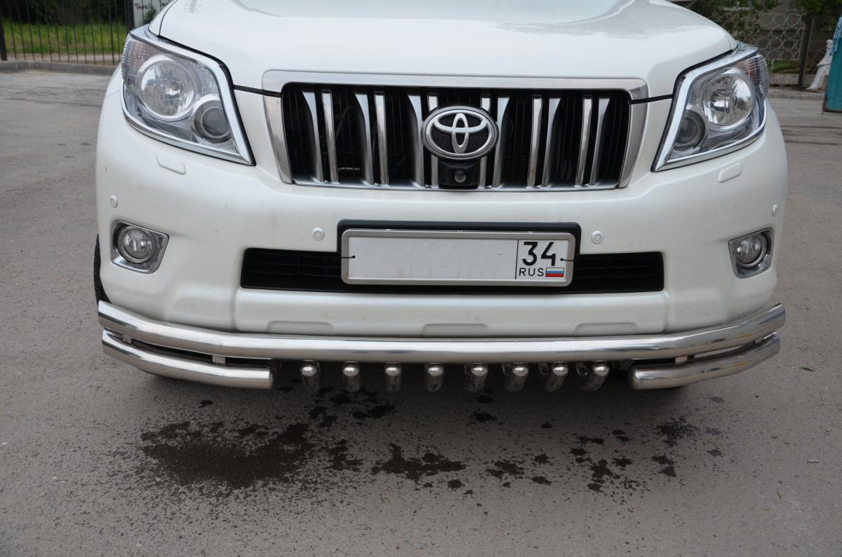 Защита переднего бампера тройная с защитой акула d60/53/42 для Toyota Land Cruiser Prado 150, TLCP150.10.06, Россия