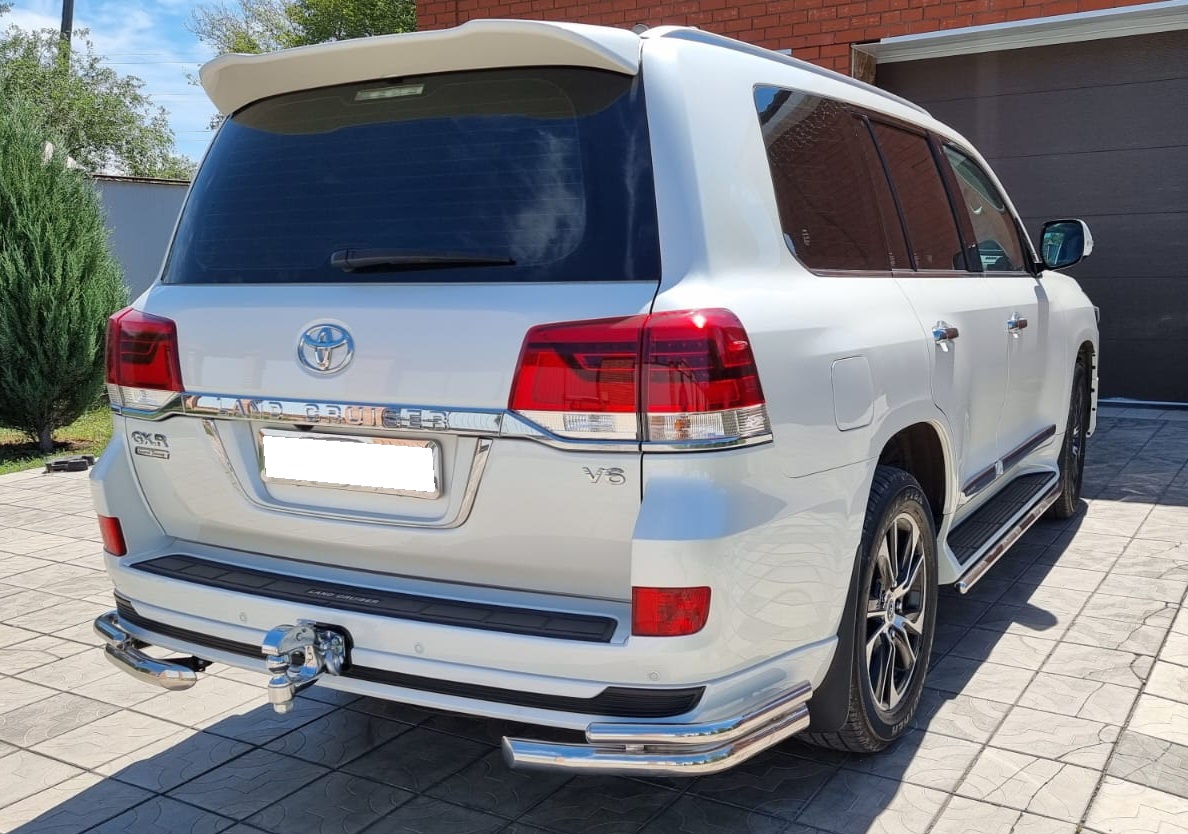 Защита заднего бампера угловая двойная для автомобиля TOYOTA Land Cruiser 200 Executive  Lounge 2018, Россия TLCEL200.18.20-1