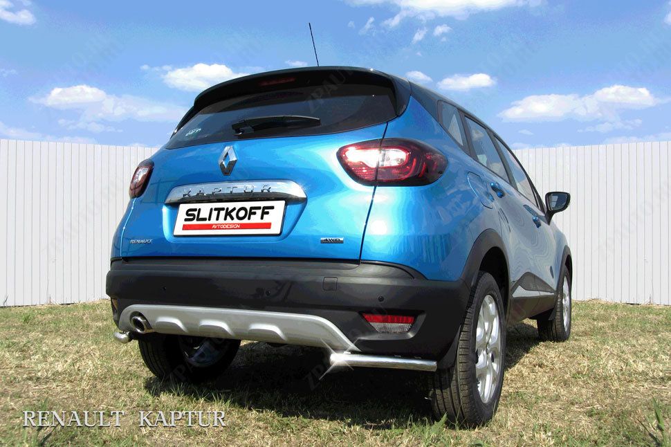 Уголки d42 Renault Kaptur 4WD (2012-2019) Black Edition, Slitkoff, арт. RK4WD009BE
